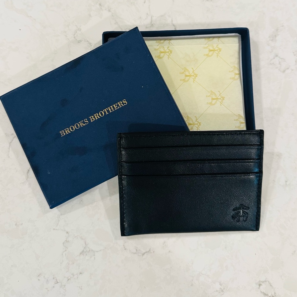 Brooks brothers leather card holder